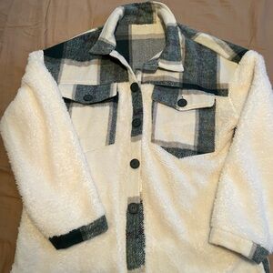 Cozy Plaid Button-Up Jacket